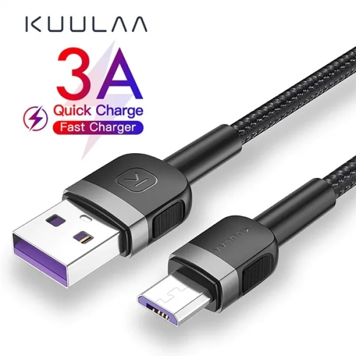 KUULAA Mikro Usb 3A Hızlı Şarj 0.50CM kısa Android Usb Şarj Kablosu-(5775)