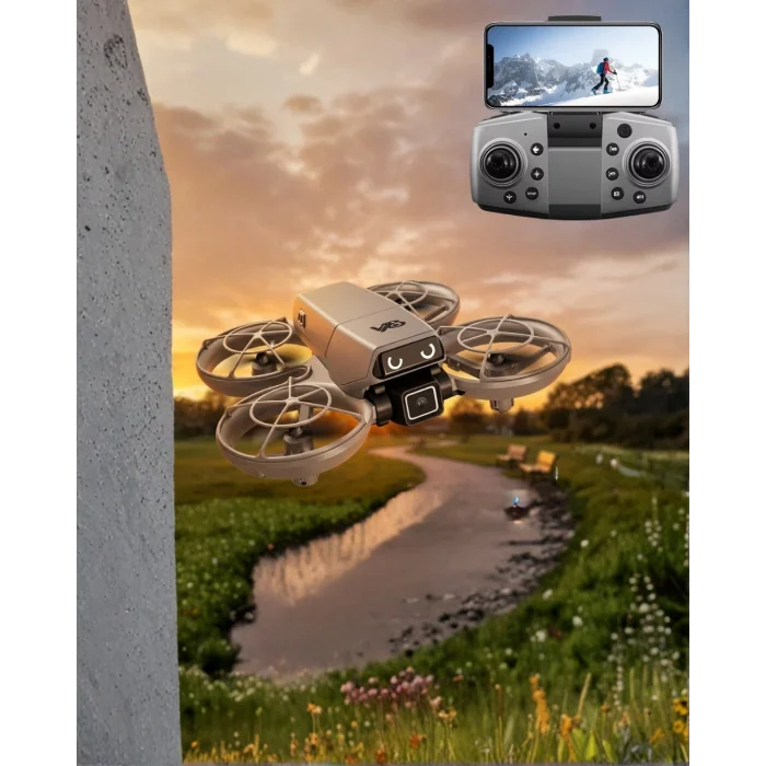 LED Işıklı Mini Drone Kameralı Headless ve APP Destekli