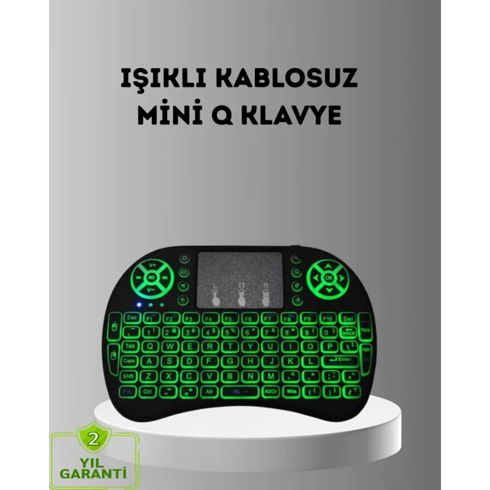 LED Işıklı Q Klavye – Touchpad, Numerik Tuş Takımı ve Multimedya Kısayolları