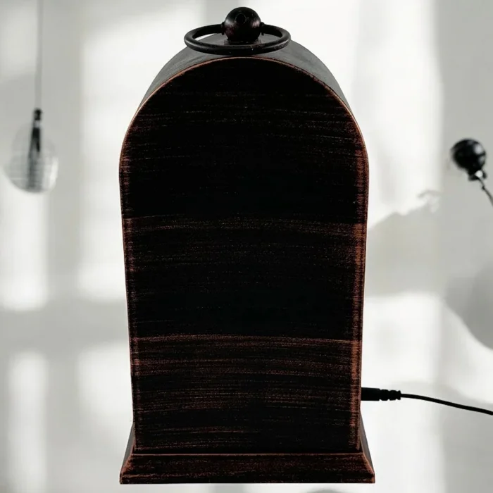 LED Işıklı Siyah Eskitme Şömine Saat