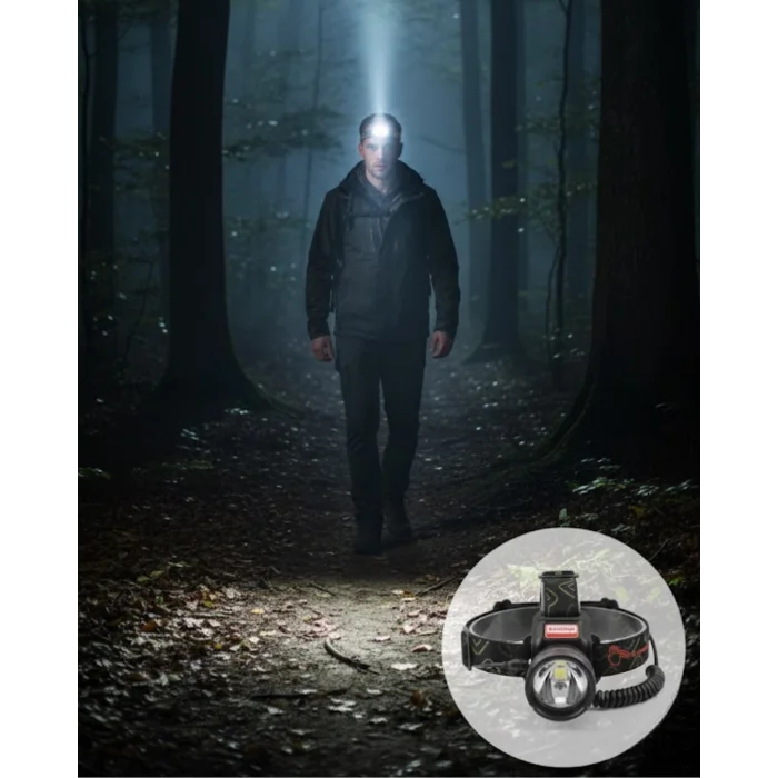 LED Sensörlü Şarjlı Kafa Feneri LCD Ekranlı 30W Güçlü Işık