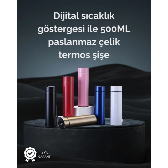 LED Sıcaklık Ölçerli 250 ml Yalıtımlı Termos Şişe