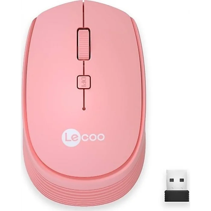 LENOVO LECOO WS202-P Kablosuz 1600DPI+4 Tuşlu Sessiz Pembe Mouse