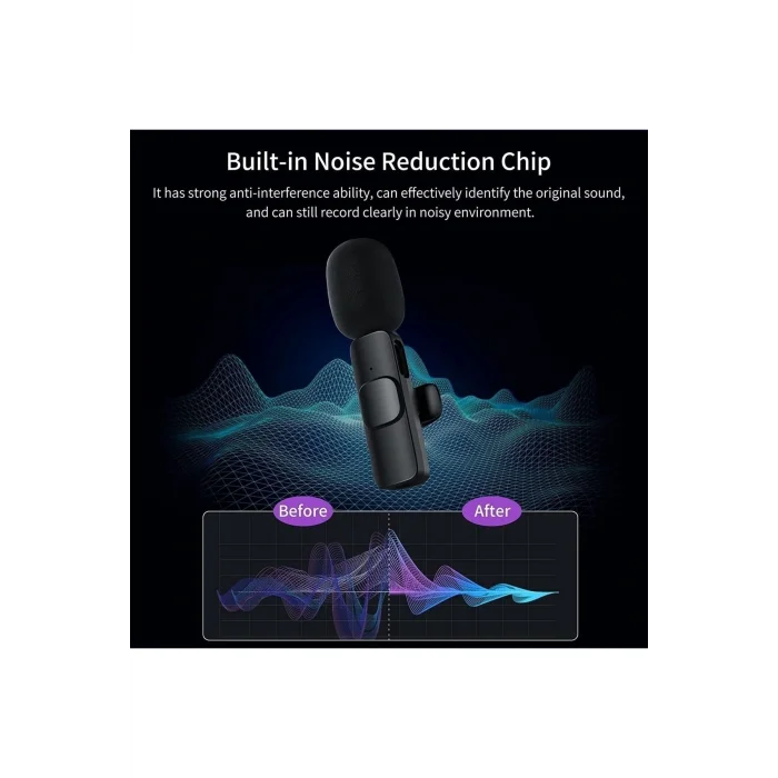 Lightning Girişli Iphone Uyumlu Ikili Kablosuz Yaka Mikrofonu Youtube Facebook Tiktok Vlog