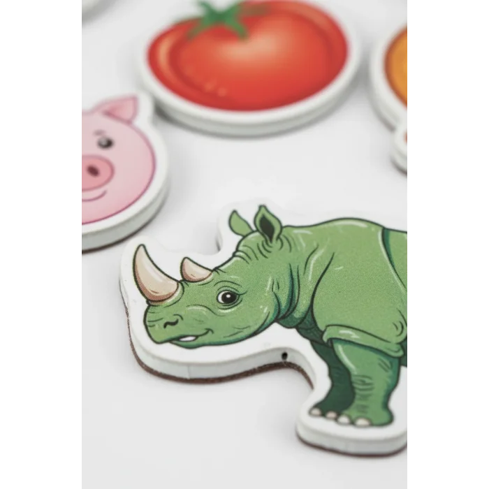 Manyetik Eğitici Set 30 Parça Hayvan 26 Parça Sebze Meyve Magnet Oyuncak