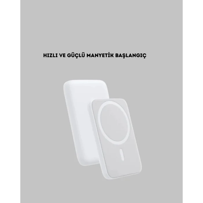 Manyetik Kablosuz Powerbank – iPhone 12/13/14/15 Uyumlu, Hızlı Şarjlı, Ultra Hafif