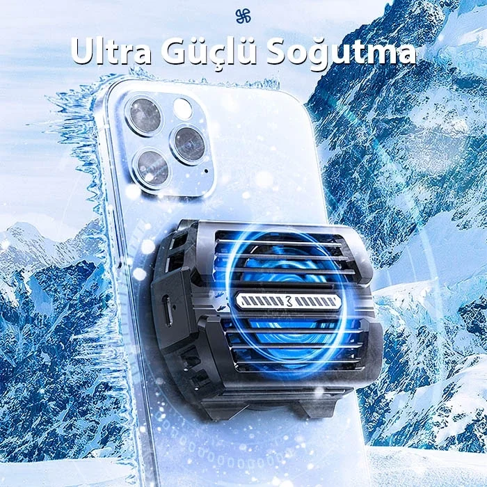 MEMO CX12 Powerbank Girişli Manyetik Cep Telefon Soğutma Fanı Radyatör Soğutucu-(5775)