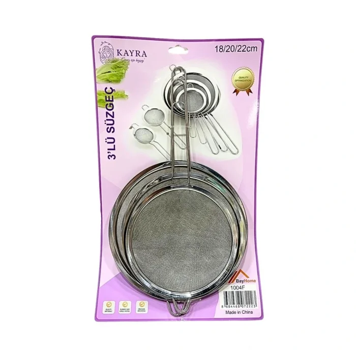 Metal 3li Süzgeç 18-20-22 cm