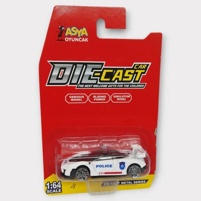 Metal Mini Polis Arabası  8 cm - Polis - 4 - 1 ADET
