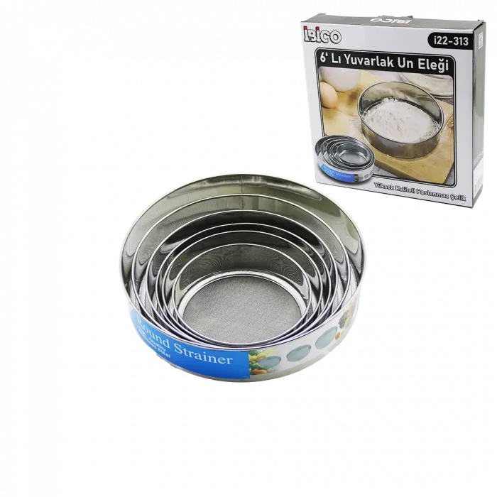 Metal Un Eleği Seti 6lı (15-26.5 cm)