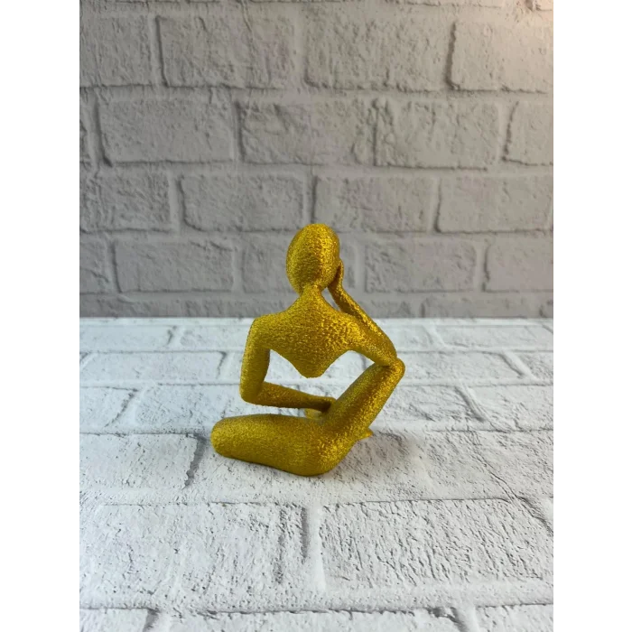 Minimal Sarı İnsan Figürü Biblo Ev ve Ofis Dekoru