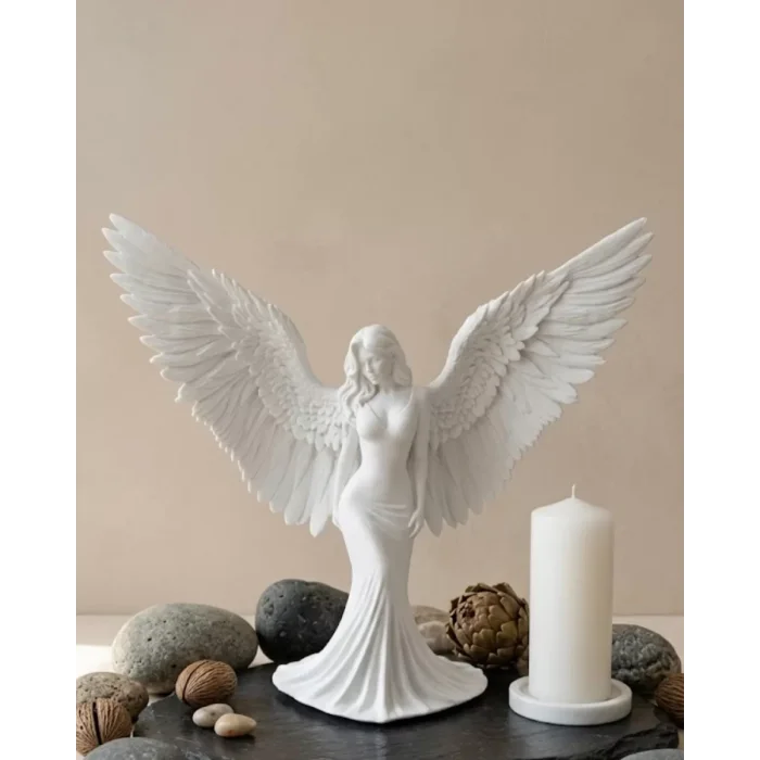 Minimalist Melek İnsan Figürlü 3D Heykel Dekoratif Biblo Ev Dekoru