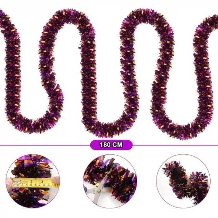 Mor Turuncu Garland Çift Renk Sim Süs