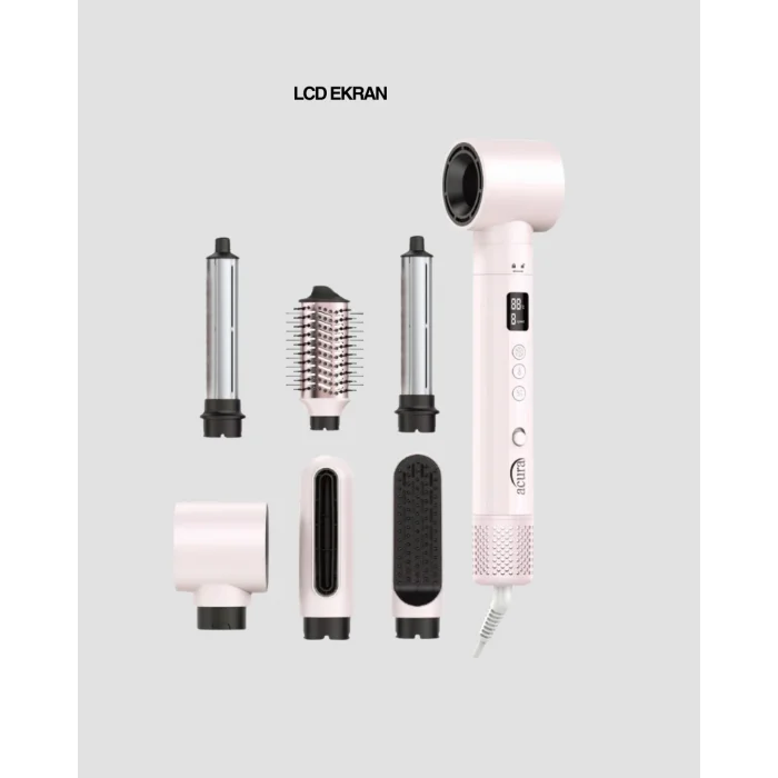 Motorlu LCD Ekranlı Saç Şekillendirme Seti
