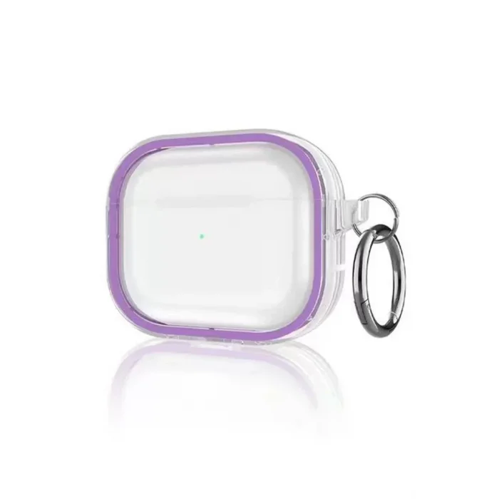 Movenchy Apple Airpods Pro 2 (2.nesil) Shiny Şeffaf Kılıf - Mor