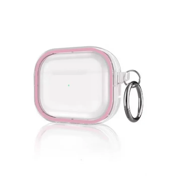 Movenchy Apple Airpods Pro 2 (2.nesil) Shiny Şeffaf Kılıf - Pembe