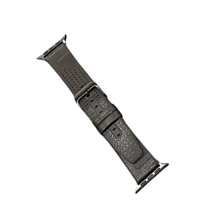 Movenchy Apple Watch 45mm Uyumlu Buff Deri Kordon - Siyah