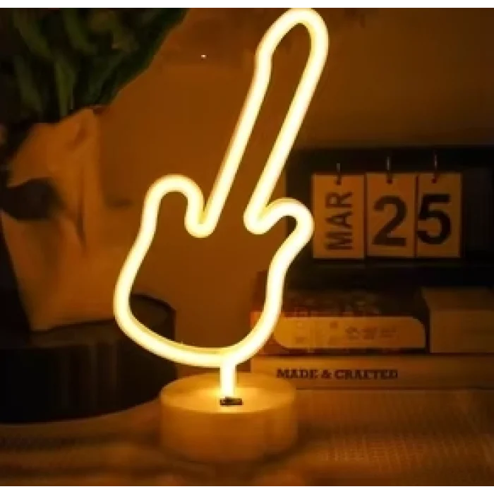 Neon Gitar Masa Lambası