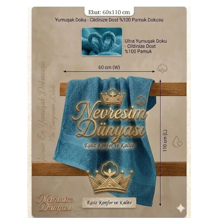 Nevresim Dünyası Prime Havlu 60x110 Lacivert