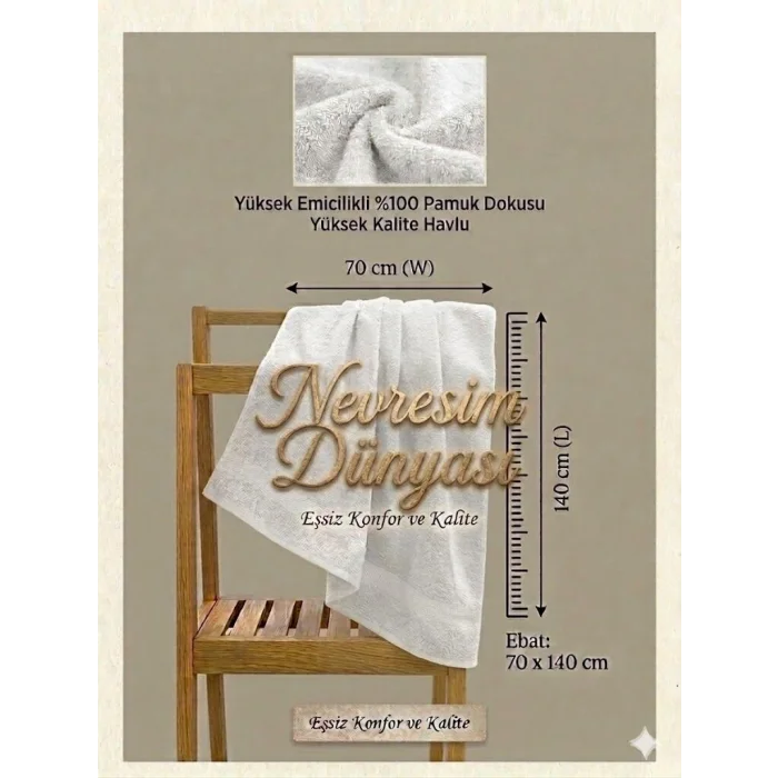 Nevresim Dünyası Prime Havlu 70x140 Beyaz