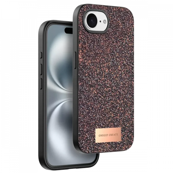 Onegif Apple iPhone 16E Uyumlu Bright Simli Kapak - Derin Mor