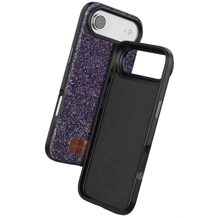 Onegif Apple iPhone 17 Air Uyumlu Bright Simli Kapak - Derin Mor