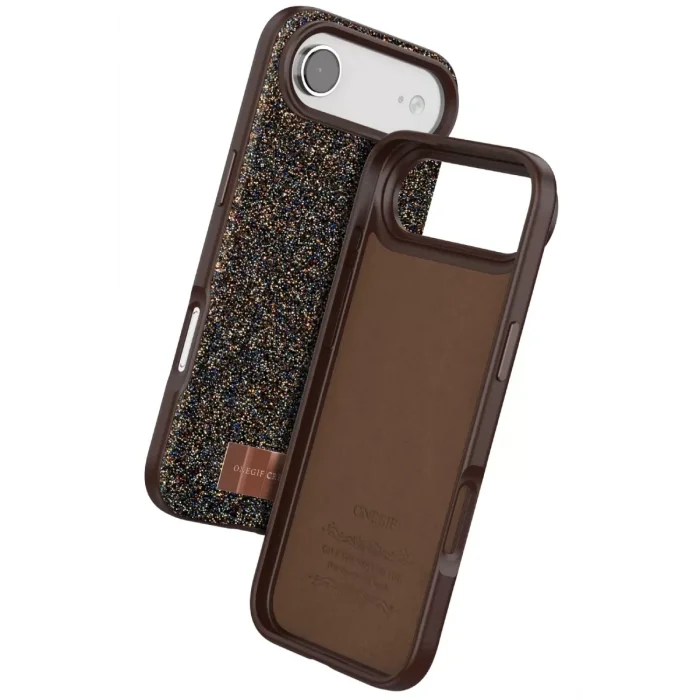 Onegif Apple iPhone 17 Air Uyumlu Bright Simli Kapak - Gold