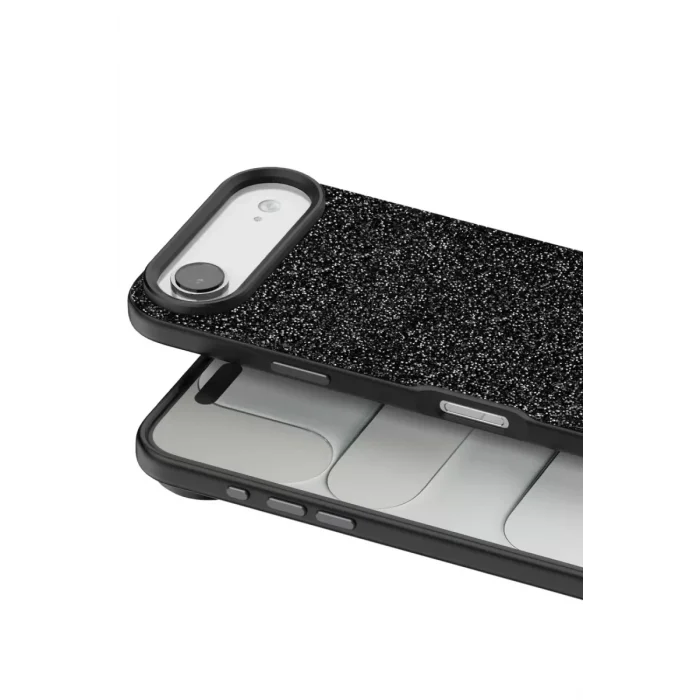 Onegif Apple iPhone 17 Air Uyumlu Bright Simli Kapak - Siyah