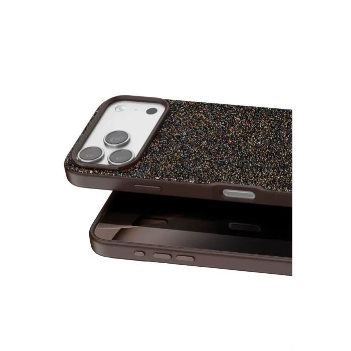 Onegif Apple iPhone 17 Pro Max Uyumlu Bright Simli Kapak - Gold