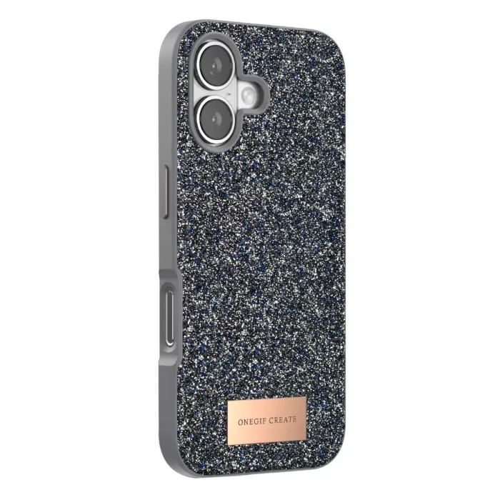 Onegif Apple iPhone 17 Uyumlu Bright Simli Kapak - Gümüş