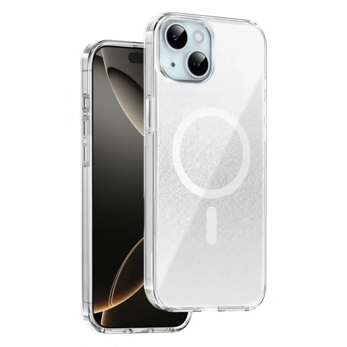Onegif Apple iPhone 14 Uyumlu Sora Simli Magsafe Kapak - Beyaz