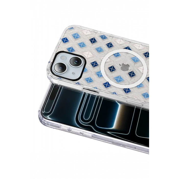 Onegif Apple iPhone 15 Uyumlu Desina Magsafe Kapak - Desen 4