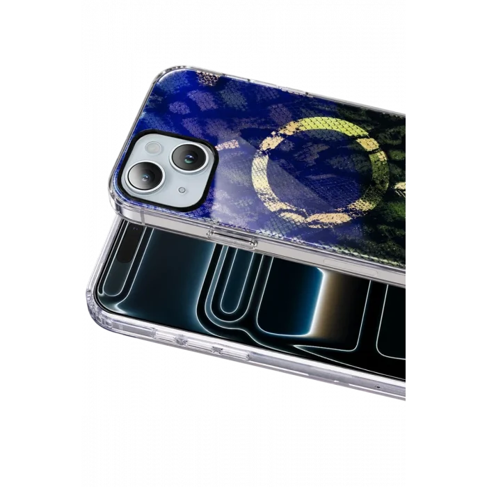 Onegif Apple iPhone 15 Uyumlu Desina Magsafe Kapak - Desen 7