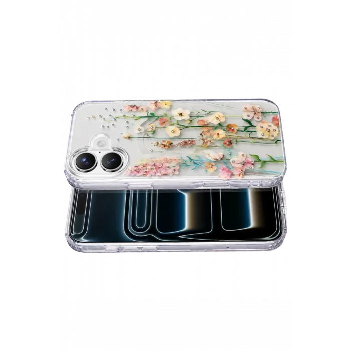 Onegif Apple iPhone 16 Uyumlu Desina Magsafe Kapak - Desen 1