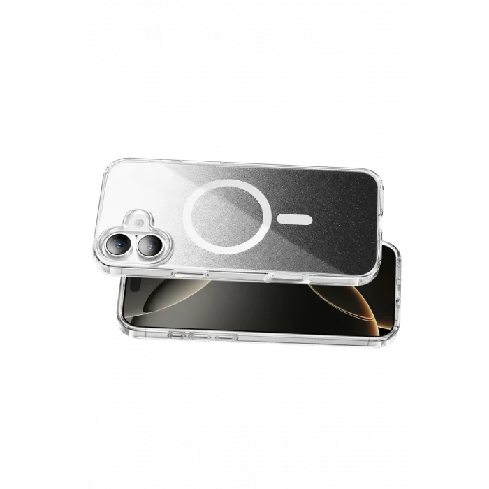 Onegif Apple iPhone 16 Uyumlu Sora Simli Magsafe Kapak - Siyah