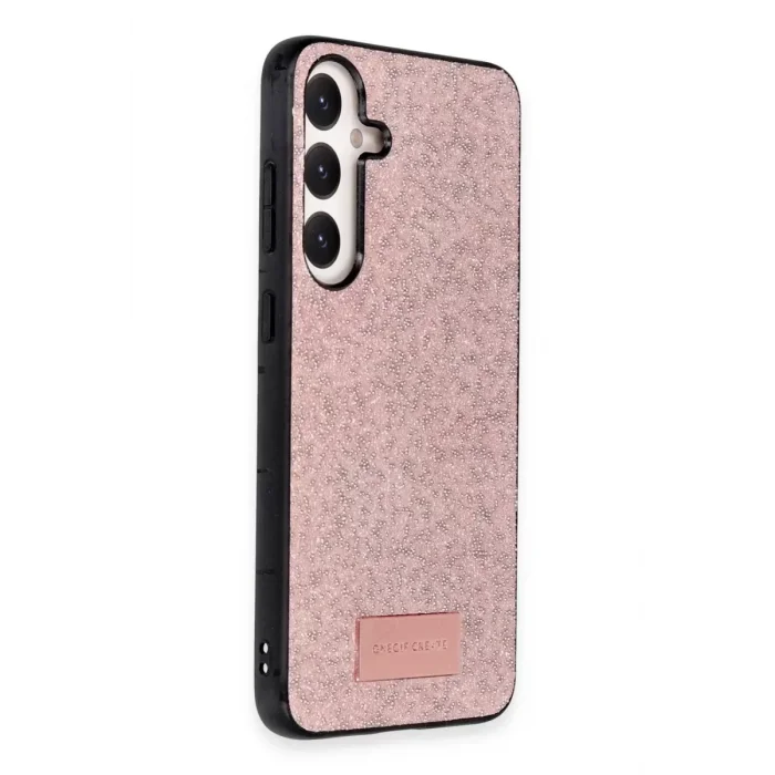 Onegif Samsung Galaxy A05S Uyumlu Bright Simli Kapak - Pembe