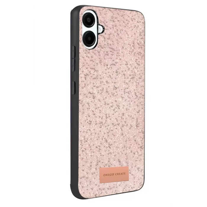 Onegif Samsung Galaxy A07 4G Uyumlu Bright Simli Kapak - Pembe