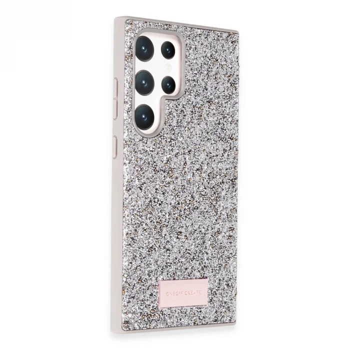 Onegif Samsung Galaxy S23 Ultra Bright Simli Kapak - Gümüş