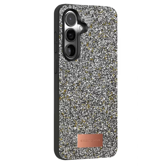 Onegif Samsung Galaxy S25 Plus Uyumlu Bright Simli Kapak - Gold
