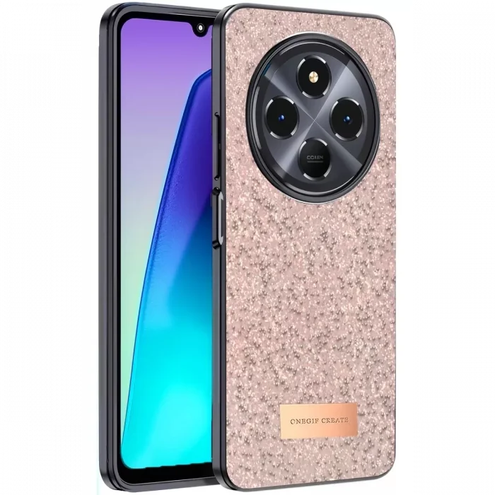 Onegif Xiaomi Redmi 14C Uyumlu Bright Simli Kapak - Pembe