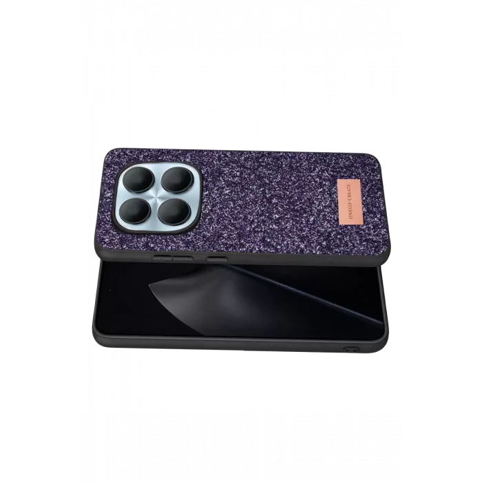 Onegif Xiaomi Redmi Note 15 4G Uyumlu Bright Simli Kapak - Derin Mor