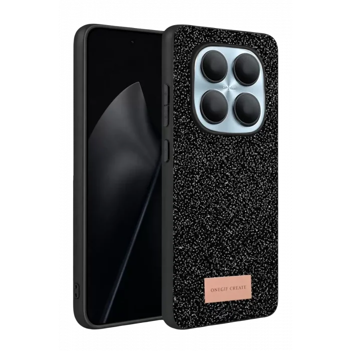 Onegif Xiaomi Redmi Note 15 4G Uyumlu Bright Simli Kapak - Siyah