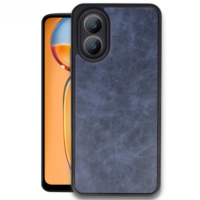 Oppo A38 Kılıf Aras Deri Kapak - Lacivert