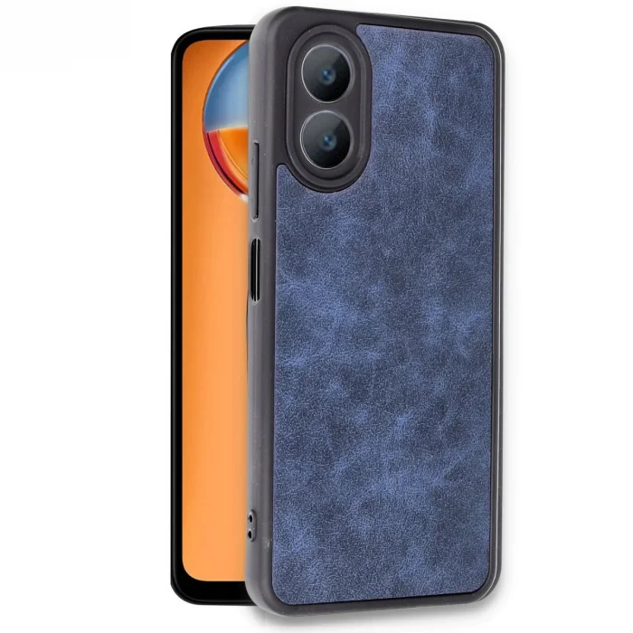 Oppo A38 Kılıf Aras Deri Kapak - Lacivert
