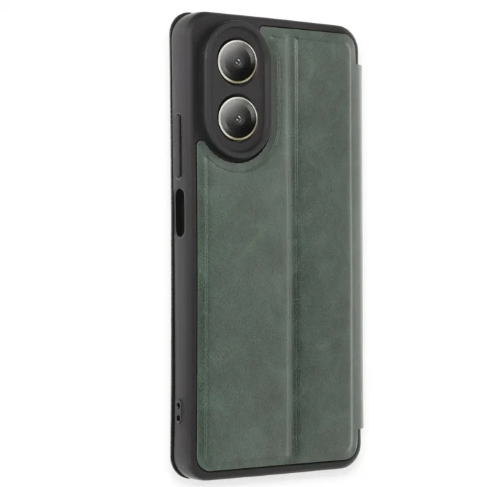 Oppo A38 Kılıf Flip Cover - Koyu Yeşil