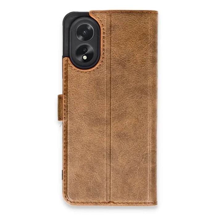 Oppo A38 Kılıf Trend S Plus Kapaklı Kılıf - Taba