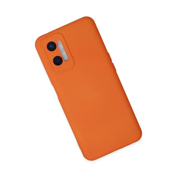 Oppo A96 Kılıf Nano İçi Kadife Silikon - Turuncu