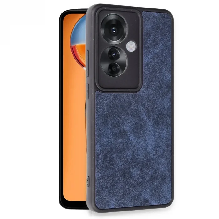 Oppo Reno 11f Kılıf Aras Deri Kapak - Lacivert