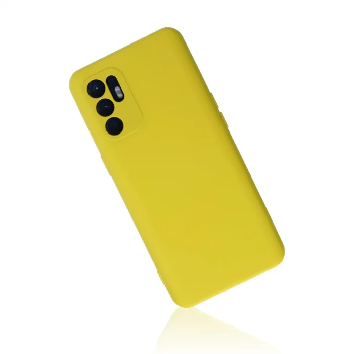 Oppo Reno 6 Kılıf Nano İçi Kadife Silikon - Sarı1