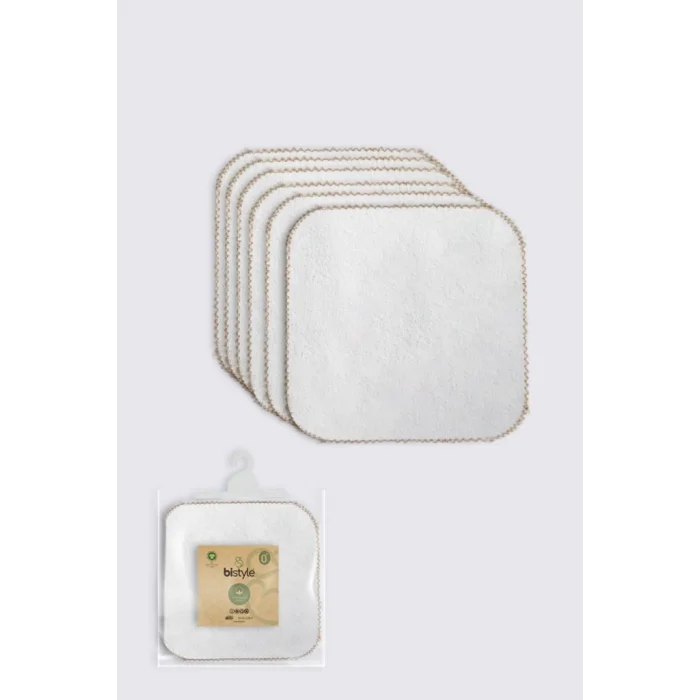 Organik 28x28 6Lı Havlu Mendil 90105 Ekru